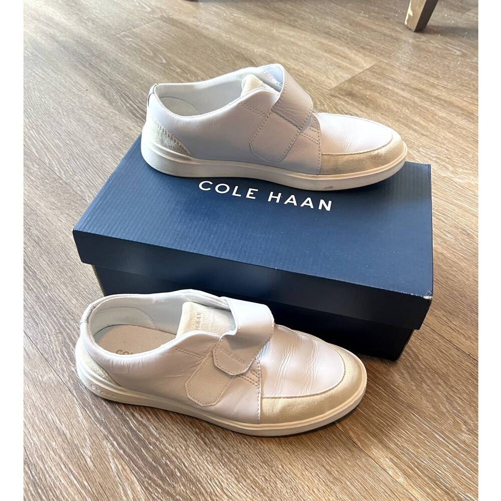 Cole Haan Grand Crosscourt Monk Strap City White Leather Sneakers - Picture 3 of 10